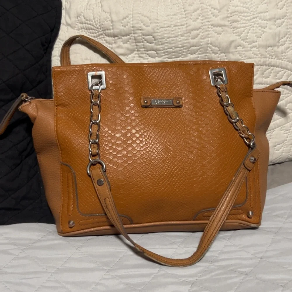 Jessica Simpson Stylish alligator Brown Handbag
